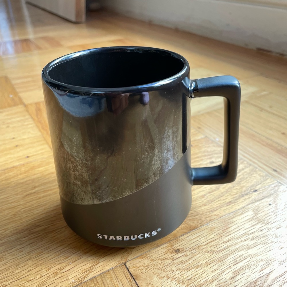 Starbucks 2017 Coffee Mug Black Matte and Glossy Design 14 oz Mug